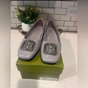 Tory Burch Georgia Pave Leather Ballet Flats 8.5